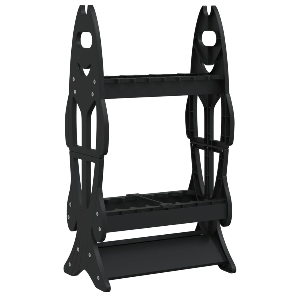 Vidaxl Fishing Rack for 16 Rods Black