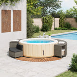Vidaxl HotTub-Ombouw Poly Rattan Solid Acaciahout Gray