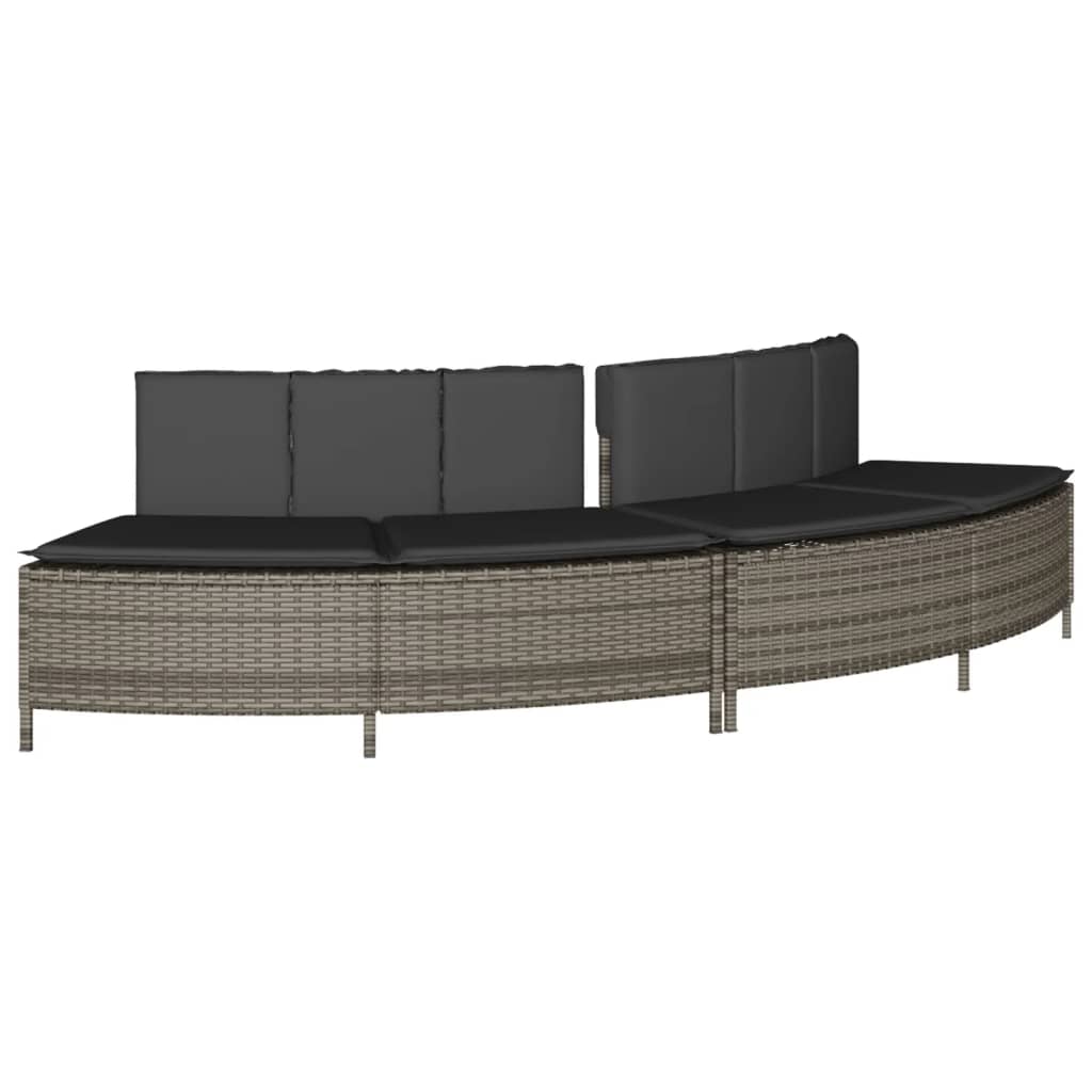 Vidaxl Hottubbänkar med kuddar 2 St Poly Rattan Gray