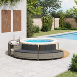 VidaXL hot tub benches with cushions 2 pcs poly rattan gray