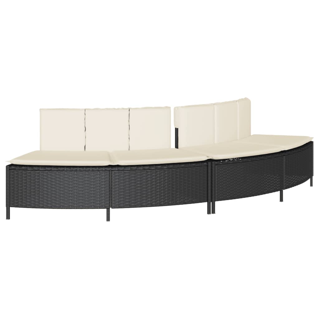 Vidaxl HotTub benches with pillows 2 st poly rattan black