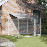 Vidaxl -Hundedach mit Dach und Tür 2x2x2 m verzinkter Stahl grau
