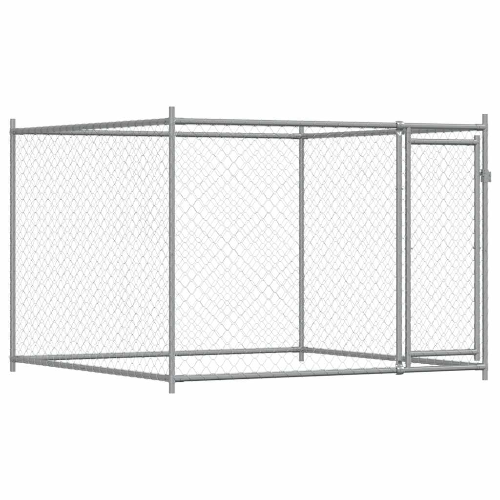Vidaxl hundloft med dörr 2x2x1.5 m galvaniserat stålgrå