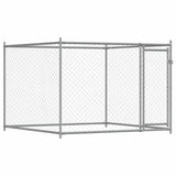 Vidaxl hundloft med dörr 2x2x1.5 m galvaniserat stålgrå