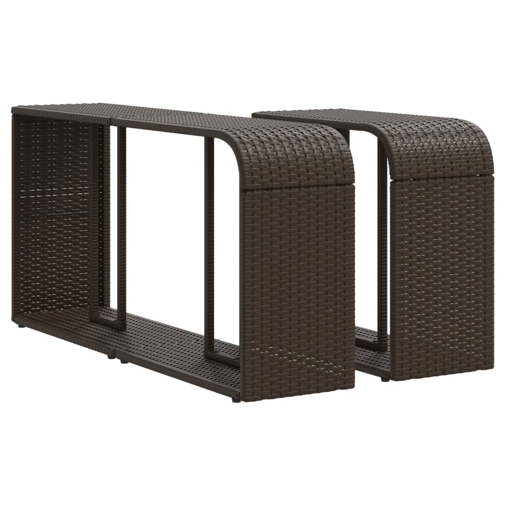 Vidaxl storage scores 2 st poly rattan brown