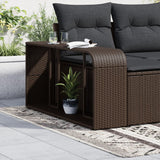 Vidaxl storage scores 2 st poly rattan brown