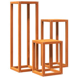 Vidaxl rastlinski standardi 3 pcs trden borov vosek rjave barve