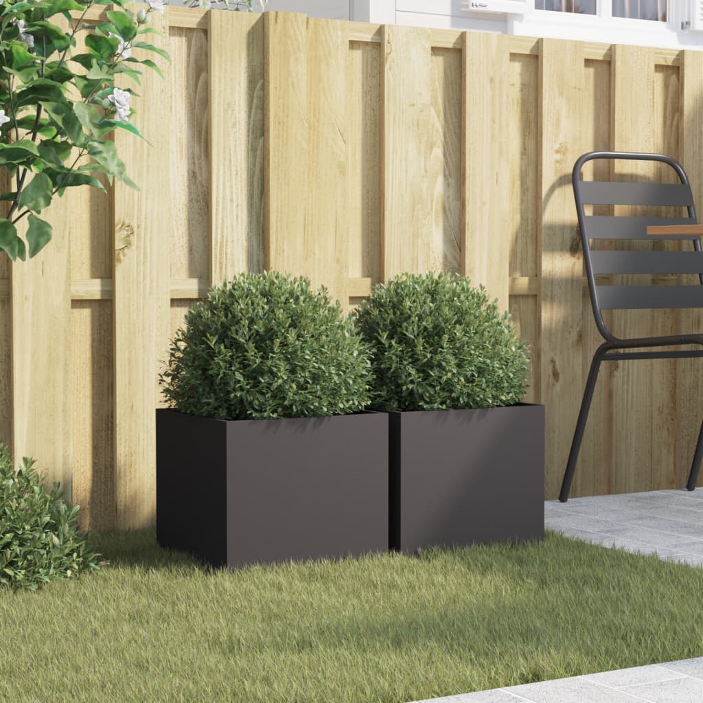Vidaxx planters 2 pcs 32x30x29 cm steel black