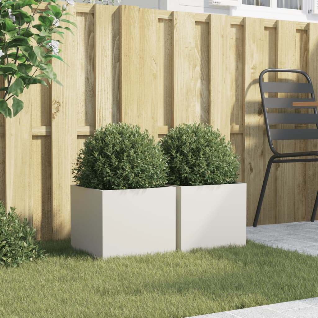 Vidaxl Planters 2 St 32x30x29 cm stålhvide