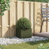 Vidaxx plantekasse 32x30x29 cm stål olivengrønn