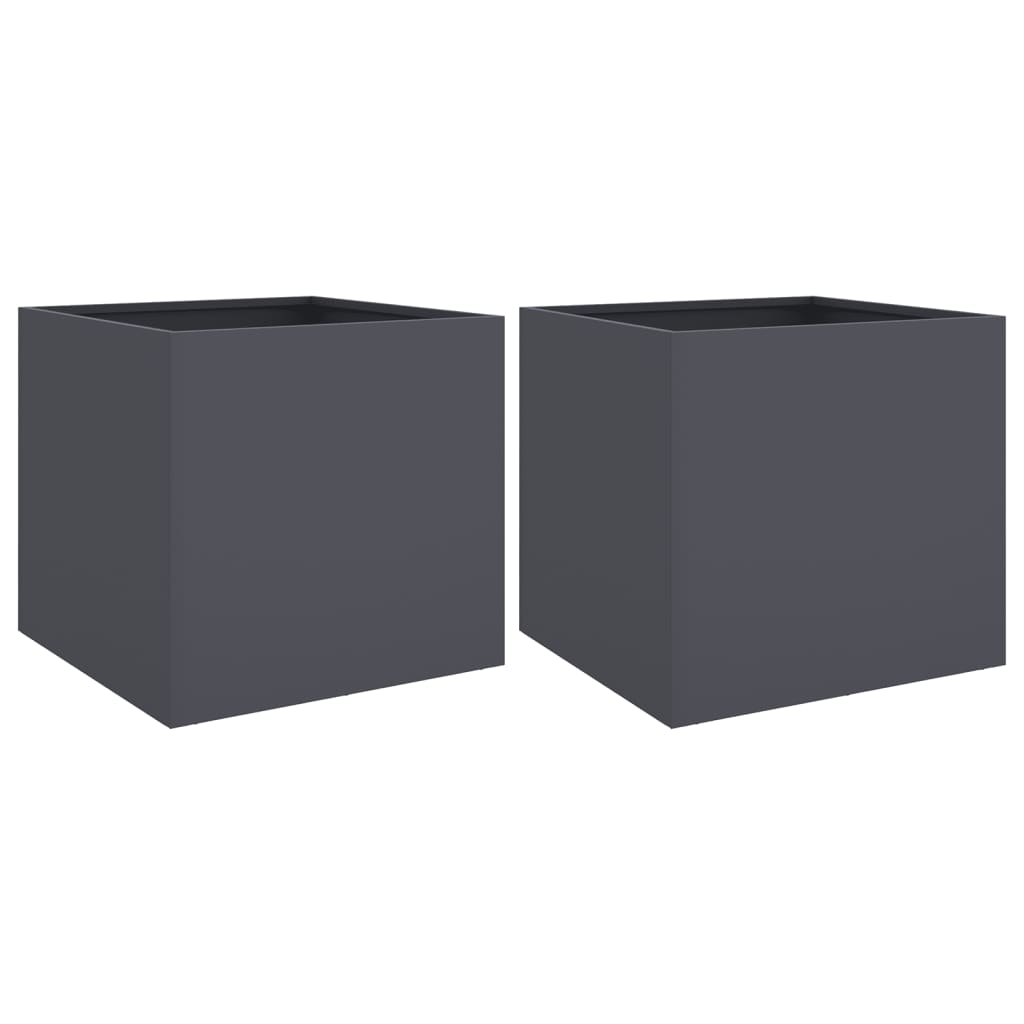 Vidaxl Planters 2 st 42x40x39 cm steel anthracite -colored