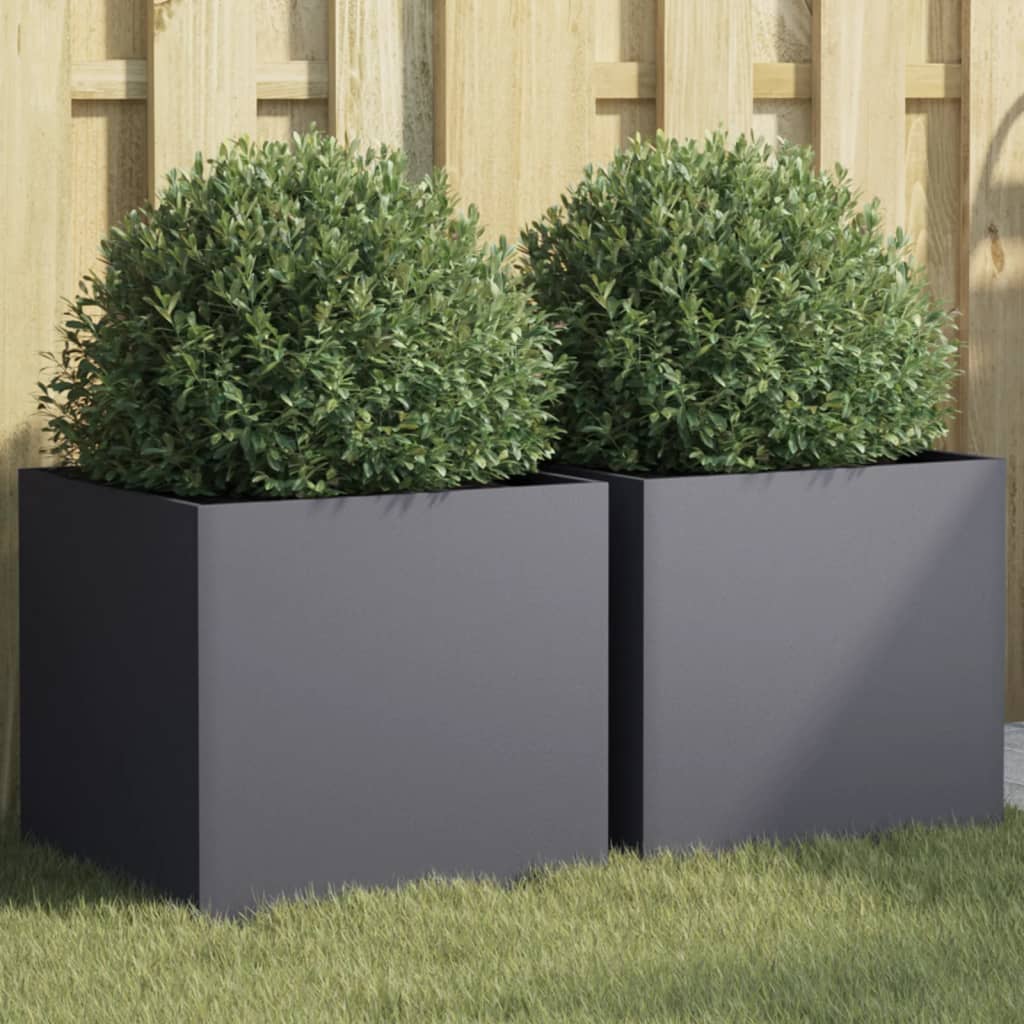 Vidaxl Planters 2 st 42x40x39 cm steel anthracite -colored