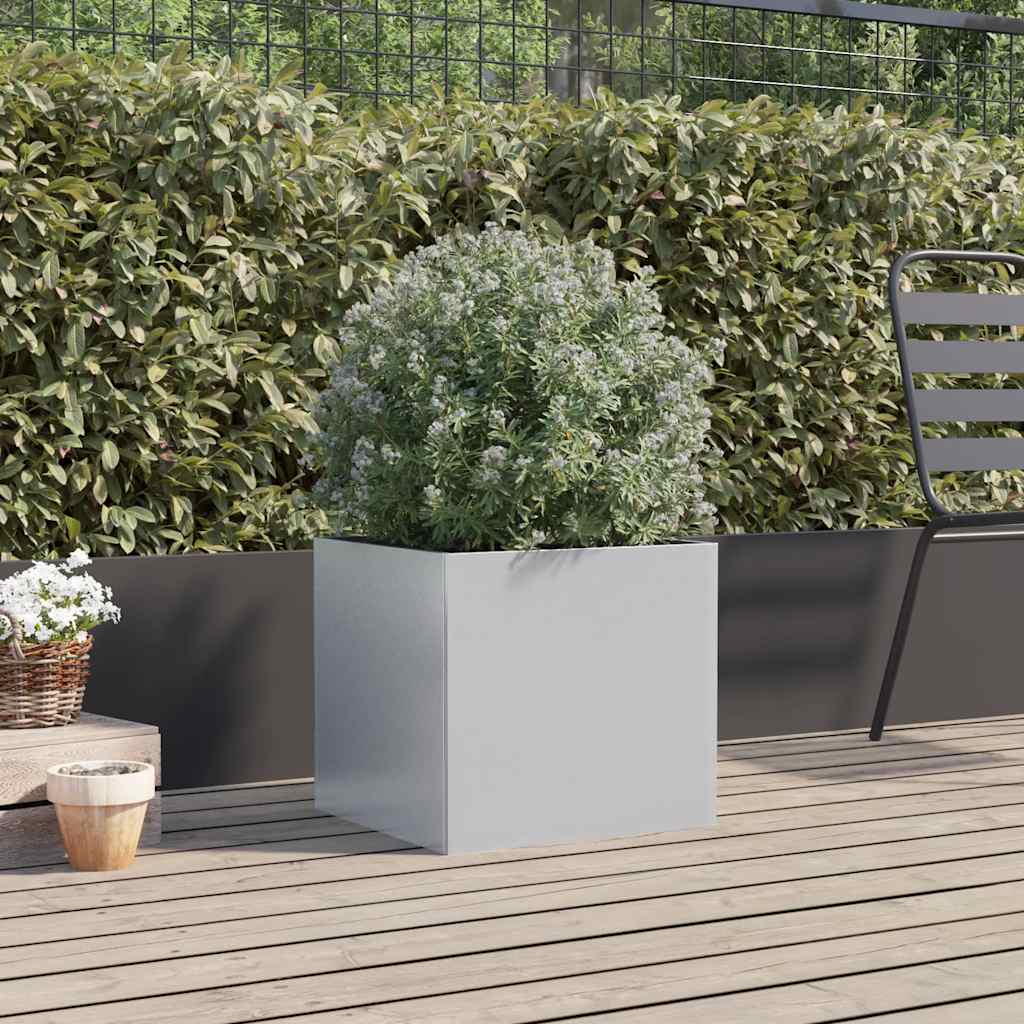 Vidaxl Planning Box 42x40x39 cm galvanizovaná ocelová stříbrná barva
