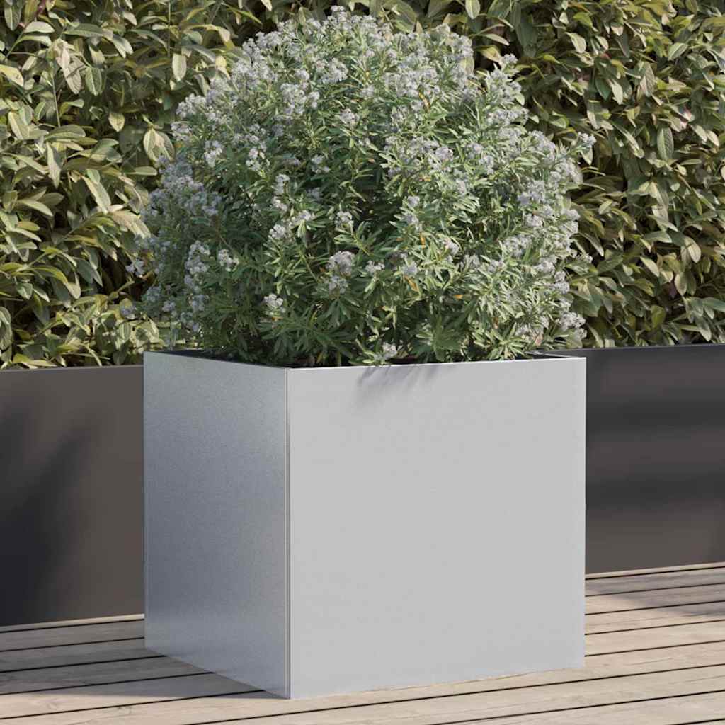 Vidaxl Planning Box 42x40x39 cm galvanizovaná ocelová stříbrná barva