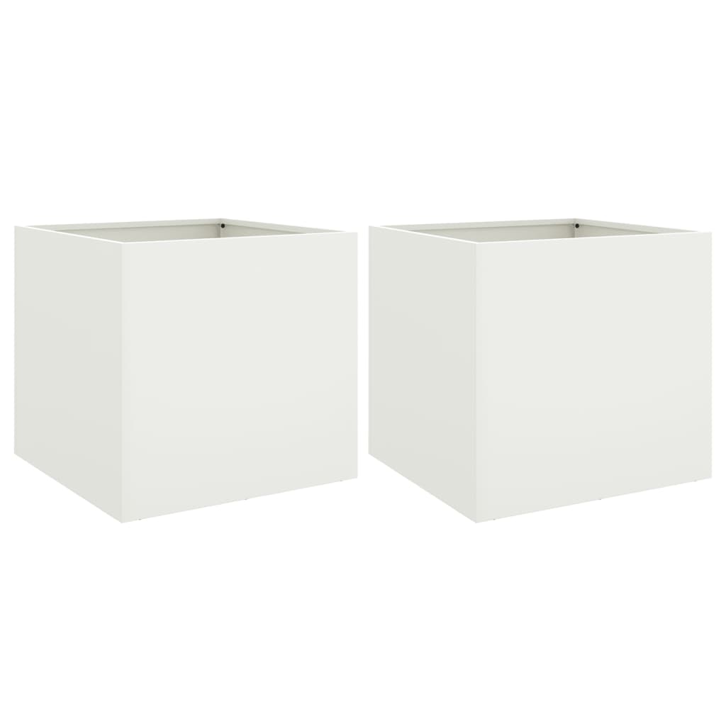 Vidaxl Planters 2 st 49x47x46 cm stålvitt
