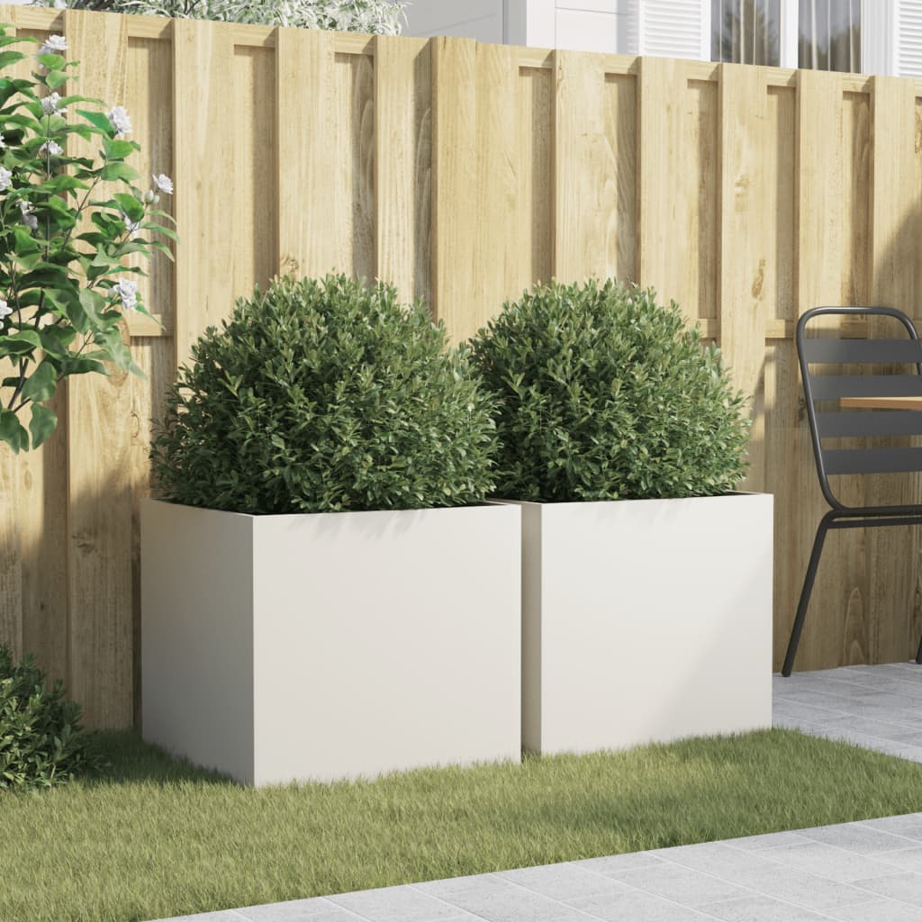 Vidaxl Planters 2 st 49x47x46 cm stålvitt