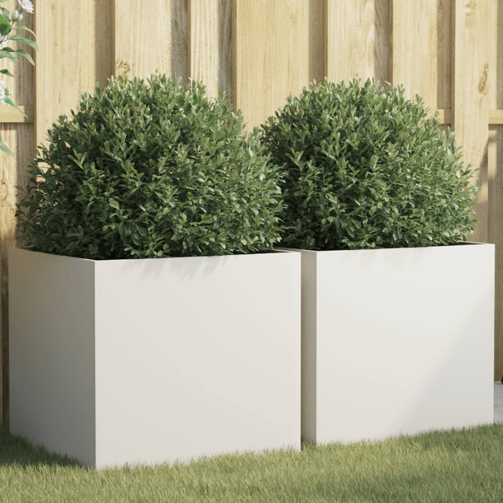 Vidaxl Planters 2 st 49x47x46 cm stålvitt