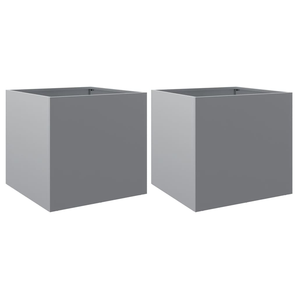 Vidaxl Planters 2 st 49x47x46 cm Galvanized steel silver color