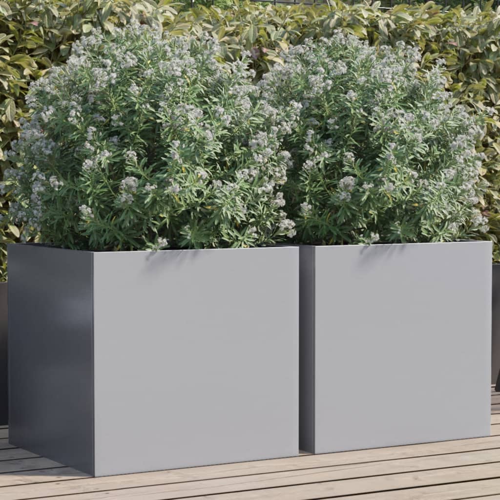 Vidaxl Planters 2 st 49x47x46 cm Galvanized steel silver color