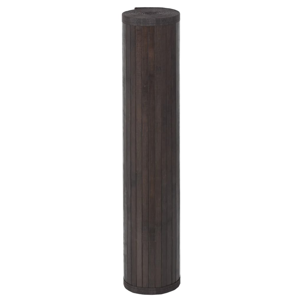 Vidaxl rug rectangular 100x200 cm bamboo dark brown