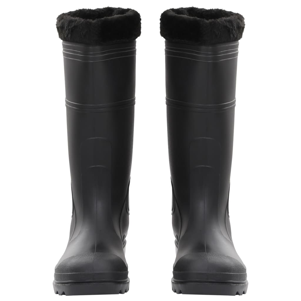 Vidaxl Rain boots with removable socks size 46 PVC Black