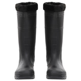 Vidaxl Rain boots with removable socks size 46 PVC Black