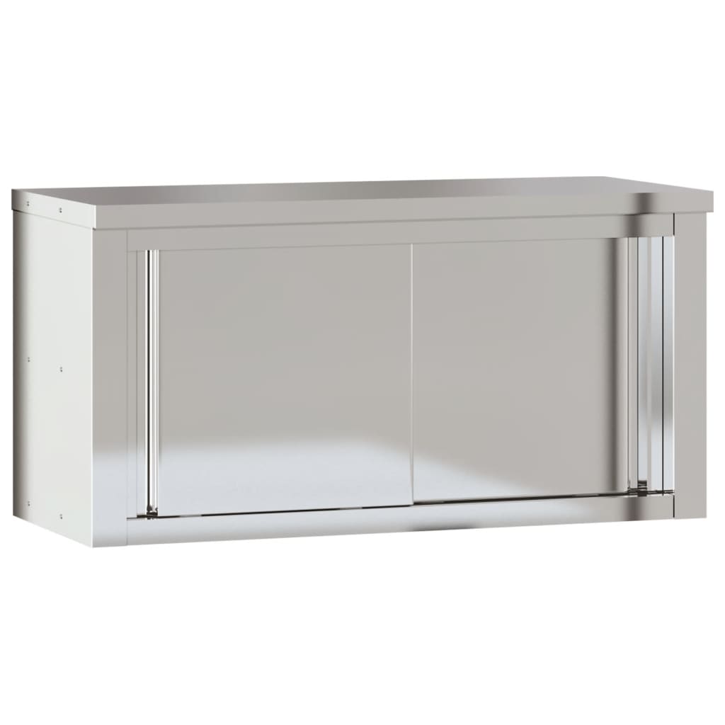 Vidaxl Kitchen Wall Cupboard med skyvedører rustfritt stål