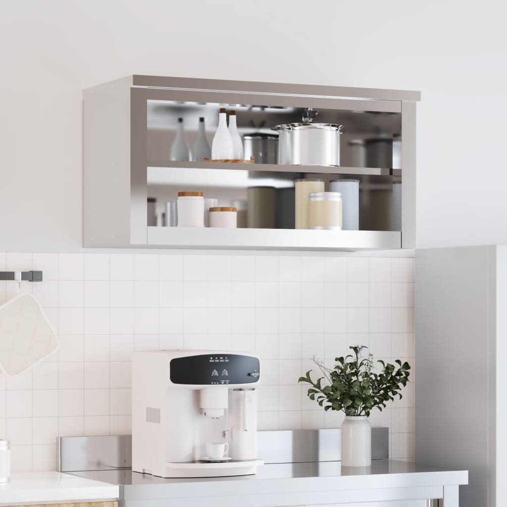 Vidaxl kitchen wall cupboard with stainless steel shelf