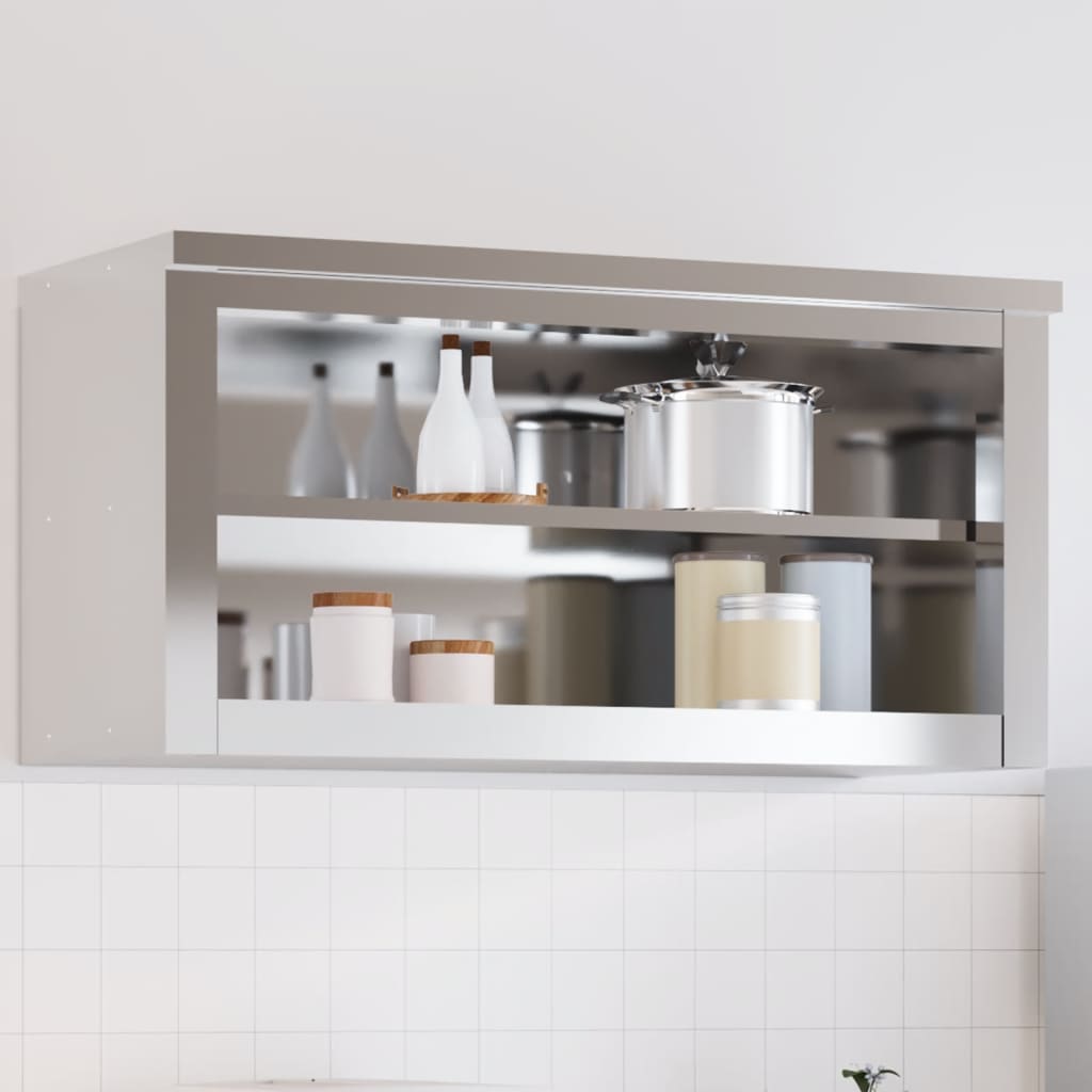 Vidaxl kitchen wall cupboard with stainless steel shelf