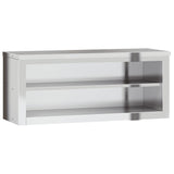 Armario de pared de cocina Vidaxl con estante de acero inoxidable