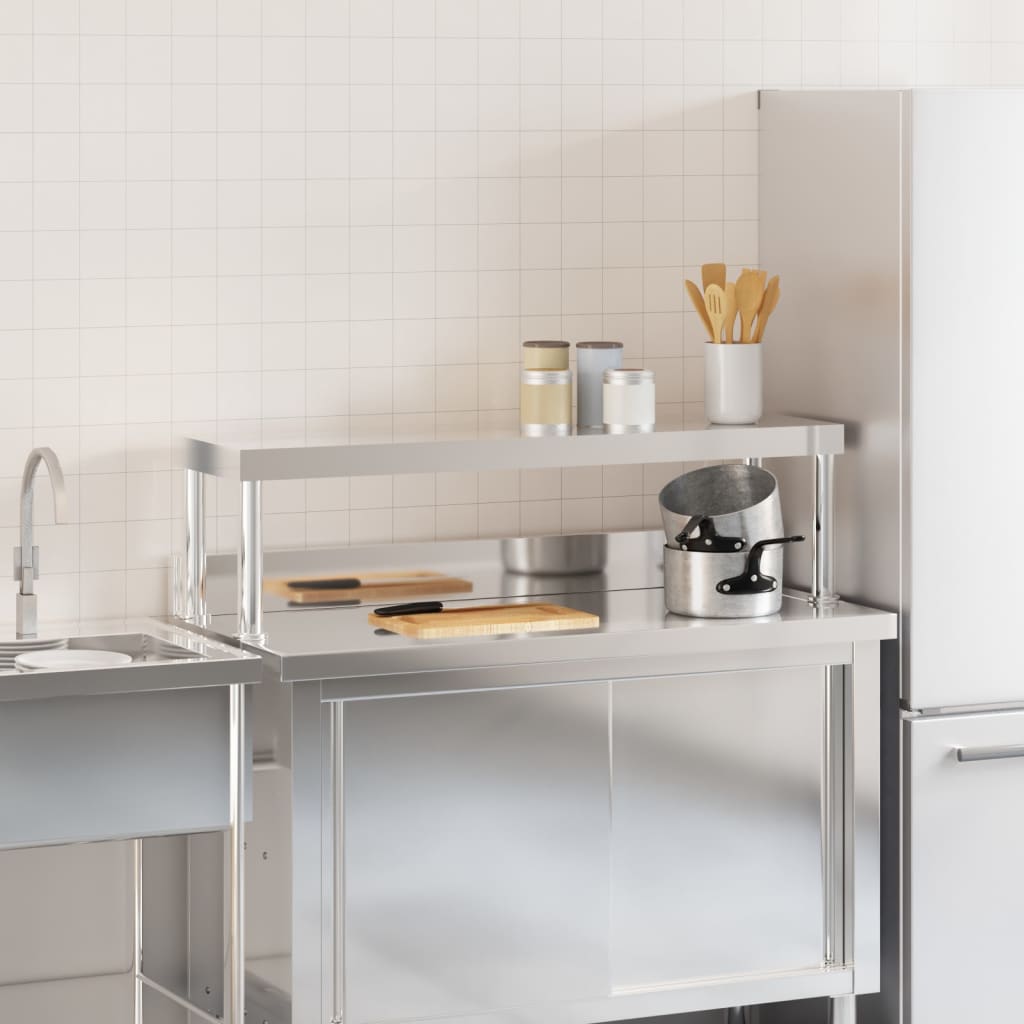 Vidaxl Wzrost dla tabeli roboczej 110x30x35 cm stali nierdzewnej