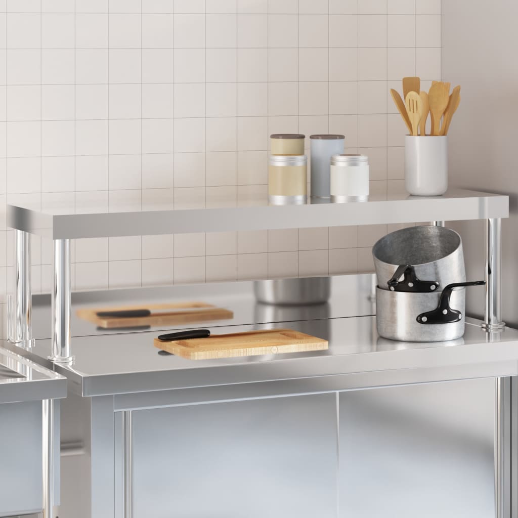Vidaxl Wzrost dla tabeli roboczej 110x30x35 cm stali nierdzewnej