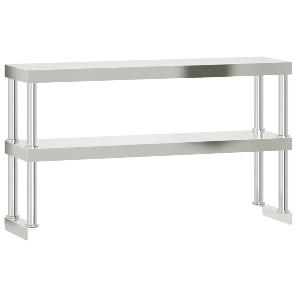Aumento de Vidaxl para la tabla de trabajo 2-capa 110x30x65 cm de acero inoxidable