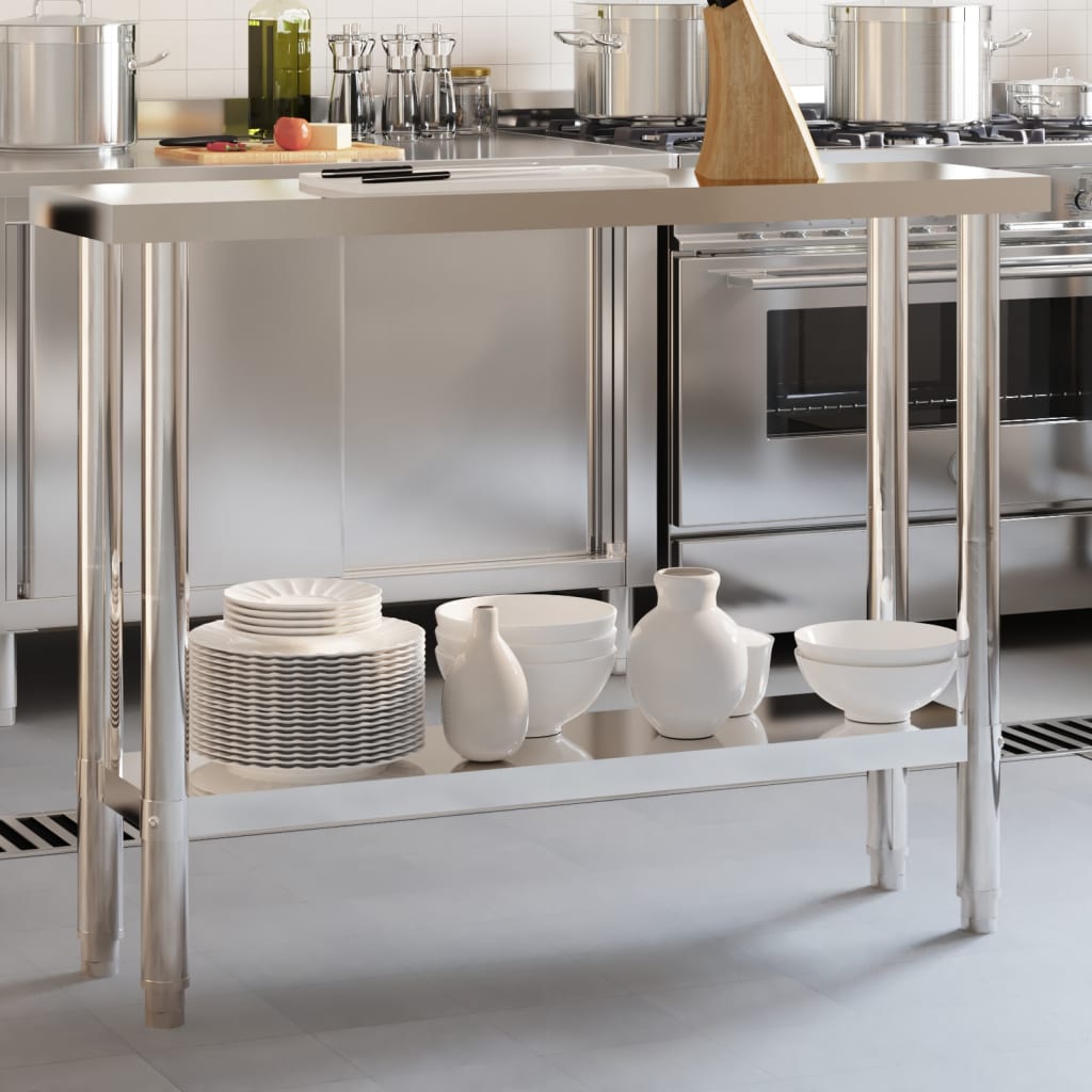 Vidaxl Kitchenwork Tabla 110x30x85 cm de acero inoxidable