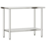 VIDAXL Cucina tavolo 110x55x85 cm in acciaio inossidabile