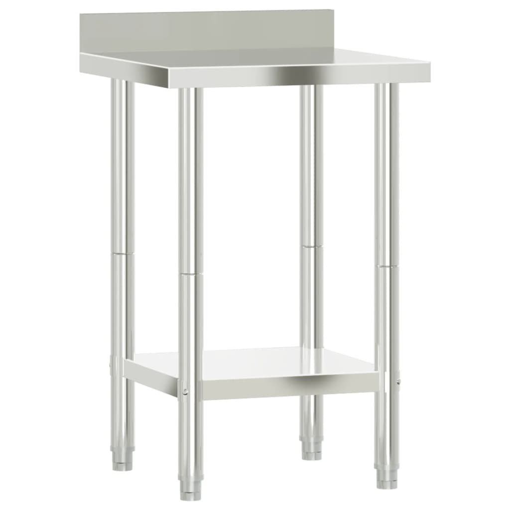 Vidaxl Kitchenwork table with splash screen 55x55x93 cm Stainless steel
