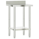 Vidaxl Kitchenwork table with splash screen 55x55x93 cm Stainless steel