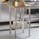Vidaxl Kitchenwork table with splash screen 55x55x93 cm Stainless steel