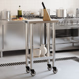 Vidaxl Kitchenwork table with wheels 55x30x85 cm Stainless steel