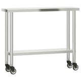 Vidaxl kuchyňský stůl s koly 110x30x85 cm z nerezové oceli