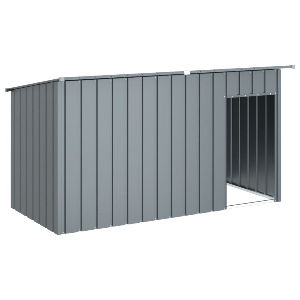 Vidaxl dog loft with roof 196x91x110 cm galvanized steel anthracite -colored
