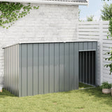 Vidaxl dog loft with roof 196x91x110 cm galvanized steel anthracite -colored