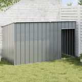 Vidaxl dog loft with roof 196x91x110 cm galvanized steel anthracite -colored