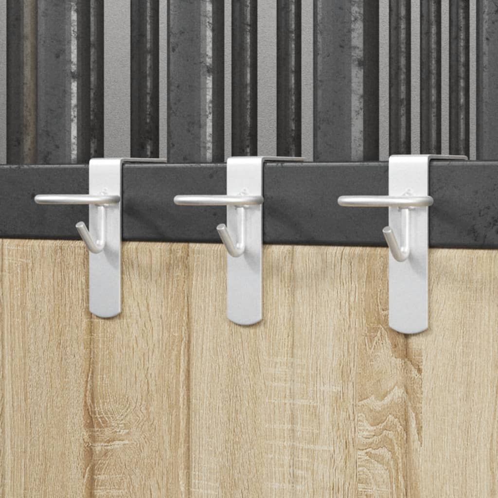 Ganchos para balde Vidaxl 3 unidades portáteis em aço galvanizado prateado