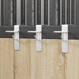 Ganchos para balde Vidaxl 3 unidades portáteis em aço galvanizado prateado