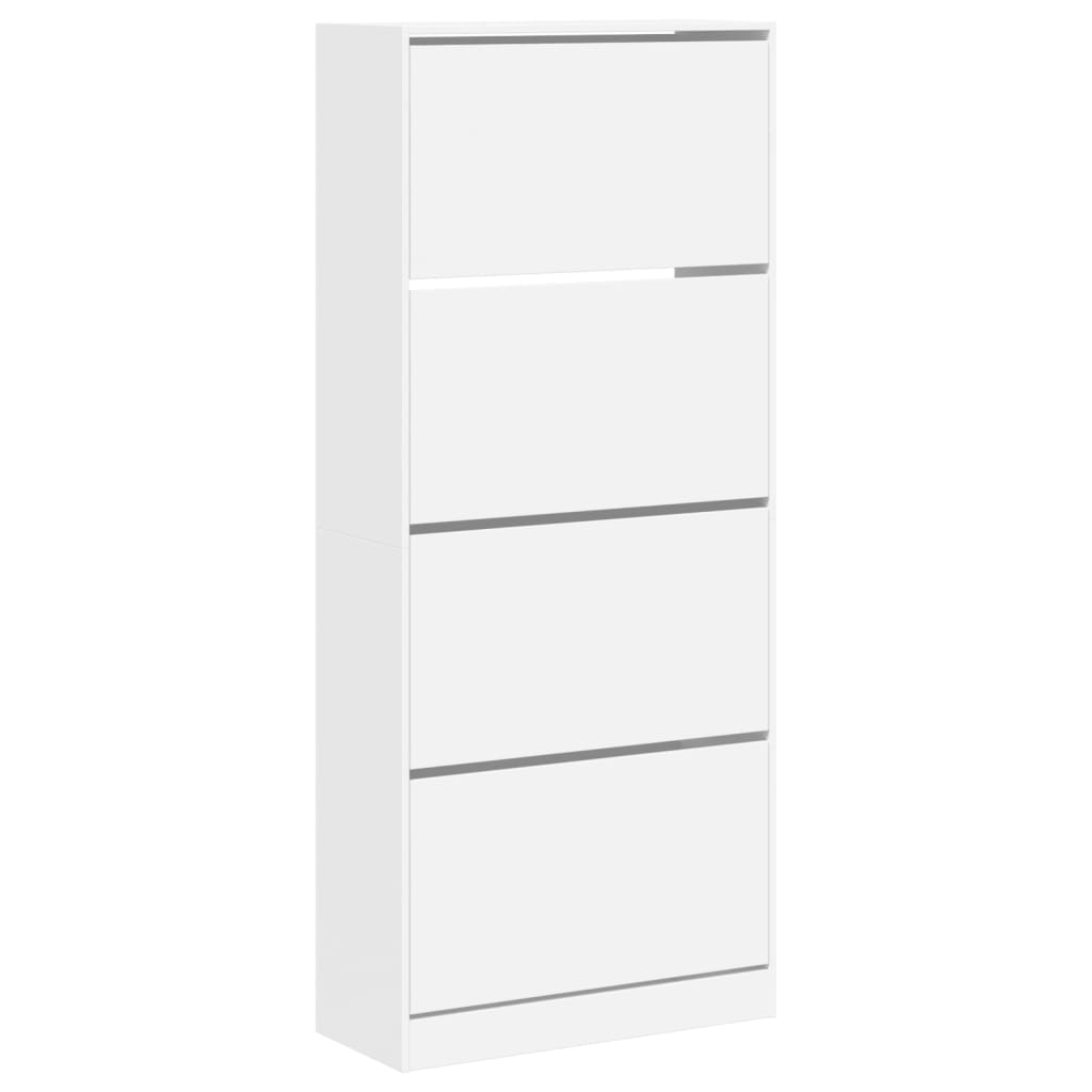 VidaXL shoe cabinet with 4 folding drawers 80x34x187.5 cm white
