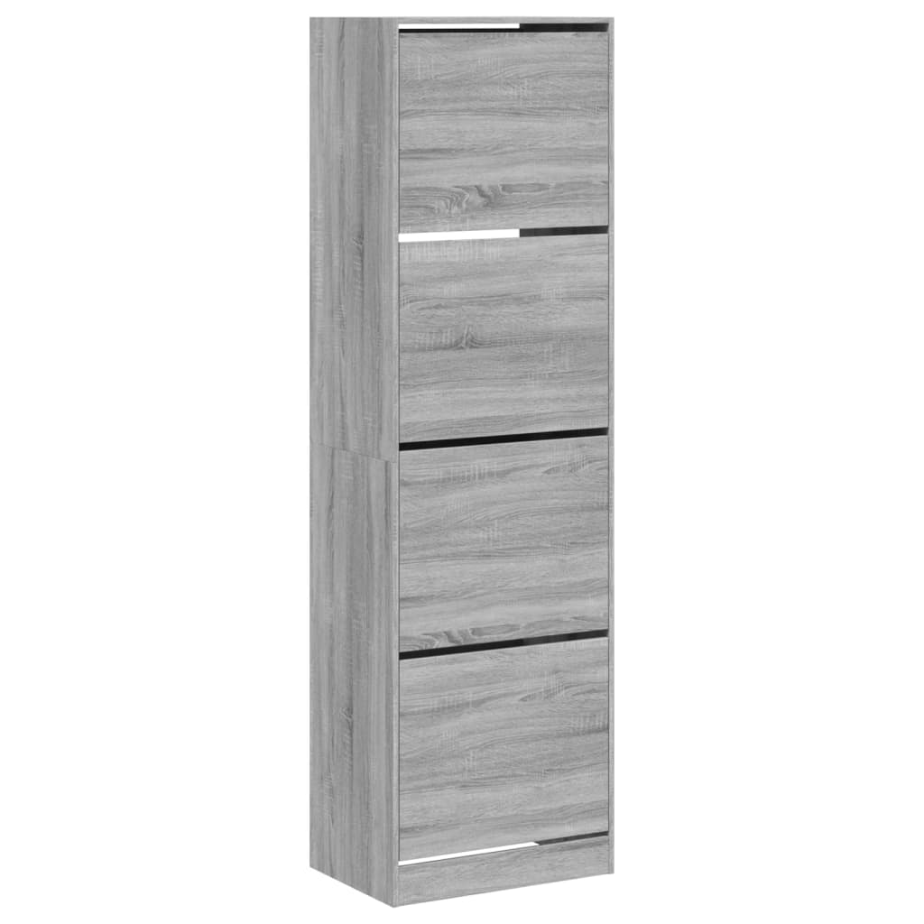 VidaXL shoe cabinet with 4 folding drawers 60x42x204 cm Gray Sonoma