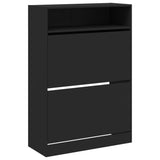 Armadio da scarpe Vidaxl con 2 cassetti pieghevoli 80x34x116 cm nero