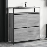 VidaXL shoe cabinet with 4 folding drawers 100x34x112 cm Gray Sonoma Oak