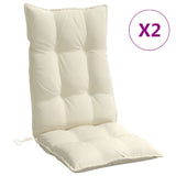 Vidaxl chair cushions 2 st high back oxford fabric crème -colored